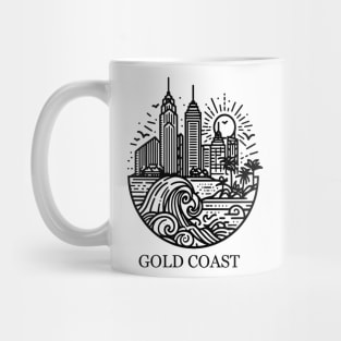 gold coast australia city simple line art illustration Mug